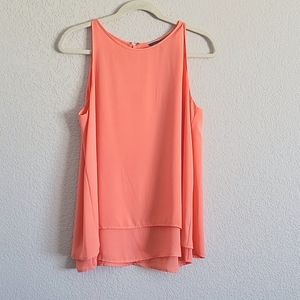 Zac & Rachel Peach Flowy Sleeveless Blouse
